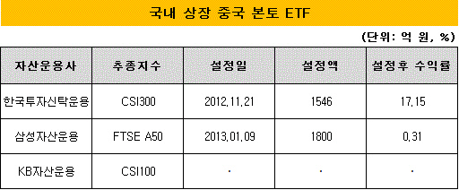 국내 중국 본토 ETF