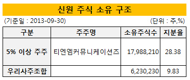 신원 주식 소유 구조