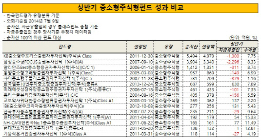 상반기 중소형주식형펀드 비교