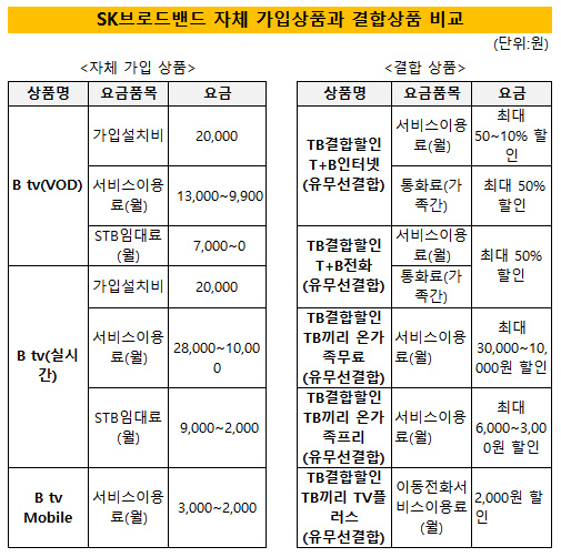 SK브로드밴드 결합상품