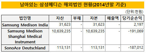 삼성메디슨 해외법인 현황