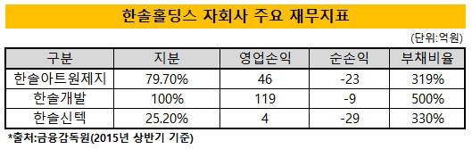 '지배구조 정점' 한솔홀딩스, 실적부진 자회사 면면은