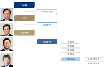 산업은행 구조조정 조직도