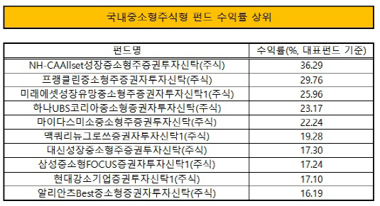 중소형주 수익률 상위