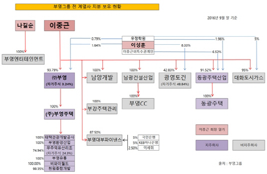 부영그룹 지주회사 현황도