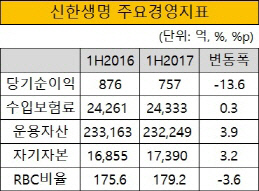 크기변환_신한생명 주요경영지표-2017년 상반기